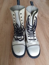 Boots & Braces Springerstiefel 10 Loch Weiß Lack Leder Gr. 44 Used