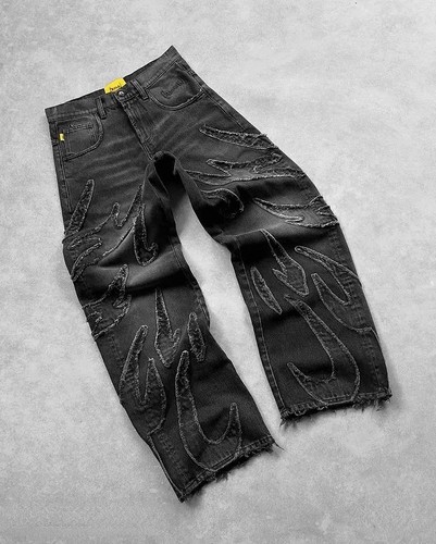Y2k baggy distressed wide - wide, leg