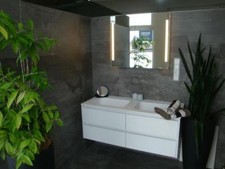 Waschtisch Waschbecken Doppelwaschbecken weiß mit Unterschrank BA04