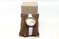 Esprit ES906722005 Armbanduhr für Damen + Glieder-Armband weiß rosegold 