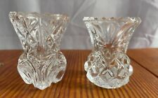 2 kleine Bleikristall-Vasen Glas-Vase Blumenvase Tischdeko Vintage
