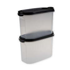 Tupperware 2x  Eidgenosse Behälter 1,1 l  schwarz SchütteB-Ware