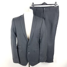 Tiger Of Sweden Anzug Nedvin Herren Gr. 48 Grau Slim Super 100 Nadelstreifen 059