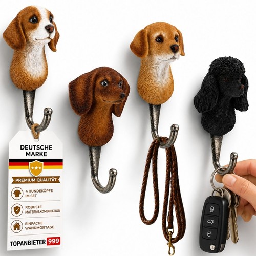 Wandhaken hund 4er - wandhaken, set