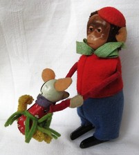 Schuco Tanzfigur Affe mit Mäusekind - Made in Germany - nicht funktionsfähig