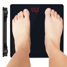 150kg Digitale Personenwaage LED Sicherheitsglas Badwaage 0.1kg Präzise Messung