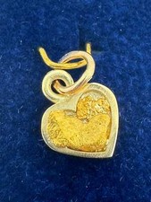 Herz Anhänger Damen Geschenk Goldschmuck Geschenk Lappland Goldnugget Finnland
