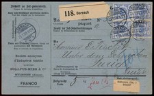 D. Reich 48 (4) VIERERBLOCK auf Paketkarte DORNACH 23.1.99 nach ZÜRICH [459]