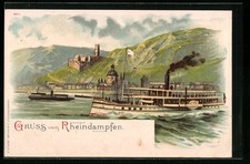 Lithographie Rheindampfer
