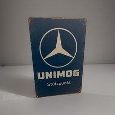 Blechschild Unimog Stützpunkt Werkstatt Werbeschild   20x30cm Vintage Schild MB