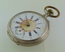 Remontoir Taschenuhr / Handaufzug - 6 Rubis / 800er Silber