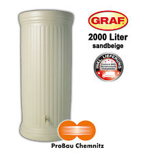 Graf Säulentank 2000 Liter sandbeige, inkl. Lieferung, Regenwasser, Garten, NEU