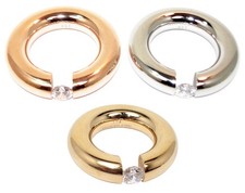 Damenring Edelstahl Brilliantschliff Spannring Ø 7mm Fingerring Partnerring Rose