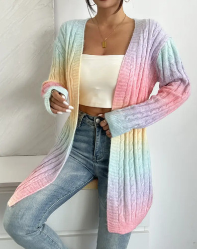 Strickjacke mit zopfmuster - strickjacke, in