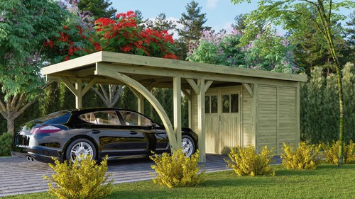 Einzelcarport holzcarport mit - einzelcarport,