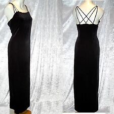 Kleid Abendkleid Samtkleid Cross bodenlang Stretchsamt 219,- Schwarz 40 42 M neu