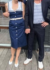 Hell Bunny Alexa Rockabilly sexy Matrosen Kleid maritime sailor dress S EU 38