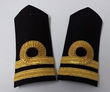 Marineoffizier Leutnant Uniform Schulterklappen Epaulette Mit Leder Rückseite