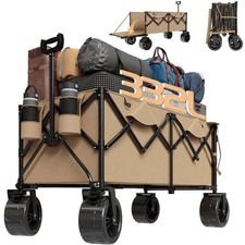 Handwagen Bollerwagen 332L XXL Faltbar Transportwagen Bremse Urlaub Einkaufen