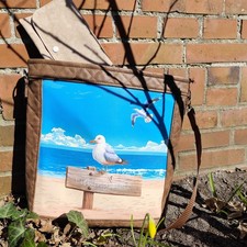 Handgenähte Umhängetasche* Handmade* Kunstleder*Maritim Tasche