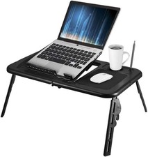 Verstellbarer Laptoptisch Tragbar Klapptisch mit Dual USB Lüfter & Maus