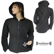 Elfen Goa Psy Gothic Larp Wicca Fleece Jacke Jacket  Zipfelkapuze pointed hood x
