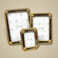 Clayre & Eef Bilderrahmen Spiegel Leiste Muschel Gold 3 versch. Größen NEU