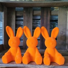 3 x Flock Hase Figur 15cm