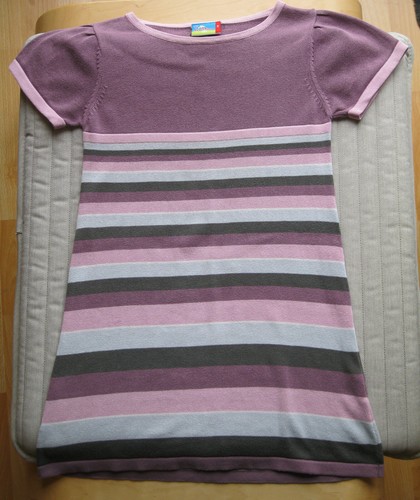 Kurzarm strickkleid gestreift - kurzarm-strickkleid,