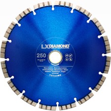 LXDIAMOND Diamant-Trennscheibe 250 mm x 25,4mm Stahl-Beton Stein-Säge Waschbeton