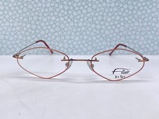 Flair Brille Damen Silber Rot Oval kleine Gläser Randlos Jet Set 666