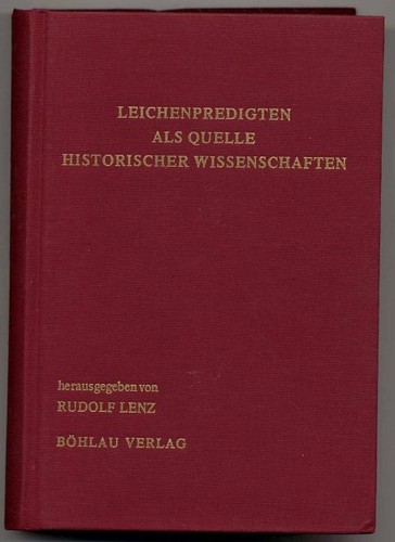 1975 lenz leichenpredigten - lenz:,