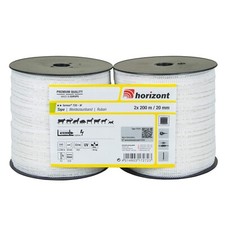 Weidezaunband Band Breitband Doppelpack Litze Weideband Elektrozaun 2x200m 20mm