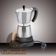 CILIO Espressokocher CLASSICO elektrisch für 6 Tassen Silber Aluminium -Top