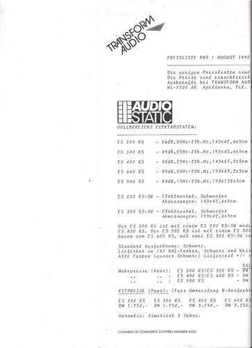 Audiostatic preisliste 200 - preisliste,