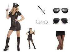 Sexy Polizistin Kostüm Kleid