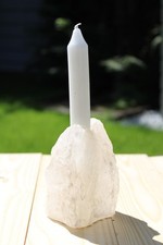 Bergkristall Stab Kerzenhalter Vase schwer 766 Gr. 11 cm Natur Kristall Stein