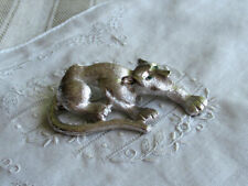 SILBERNER ANHÄNGER - BROSCHE - PANTHER - KRISTALL - PIERRE LANG - WIE NEU