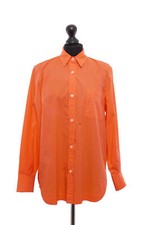 Caliban Langarm Bluse 40 orange Kentkragen Regular Stretch NEU