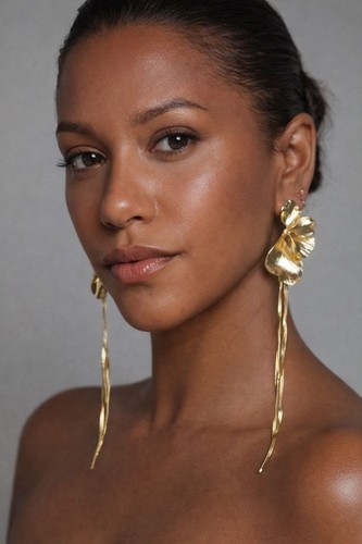 Gold blume statement ohrringe - blume,