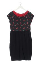 PUSSY DELUXE Sommerkleid Damen Kleid Gr. DE 40 schwarz-rot-grün Casual-Look