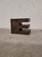 Vintage Deko Buchstabe "E" Metall Bronze – Pirelli Leuchtreklame 90er Jahre 