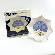 Tchibo Weihnachtsschale Vintage | Keramik Sternform 31 cm | Winterdorf Motiv OVP