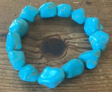 Edelstein Heilstein - Stretch - Armband -  " HOWLIT-TÜRKIS-NUGGETS"