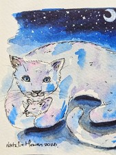 Schneeleopard, Baby & Mond