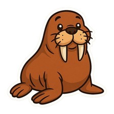 Walrus 9x9cm Car Decal Sticker