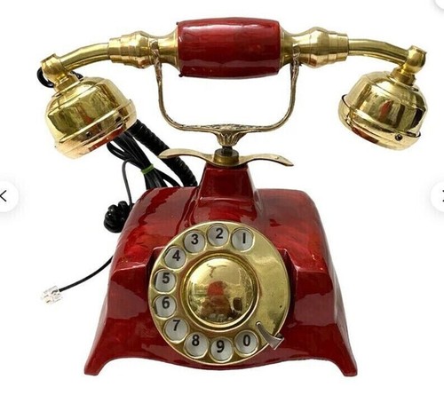 Antikes rotes messing - antikes, messing-telefon