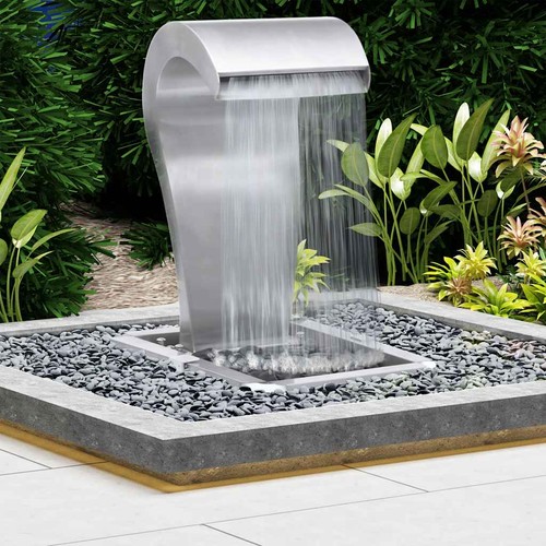 Garten wasserfall edelstahl - garten,