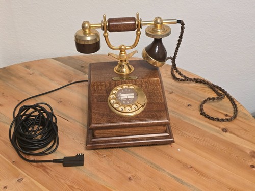 Vintage retro holz telefon - retro,