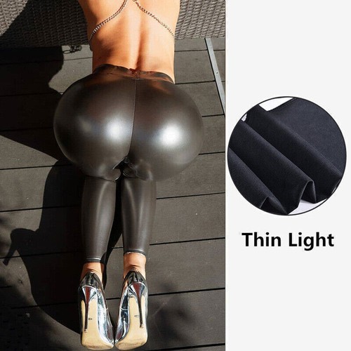 Damen kunstleder hose stretch - kunstleder,